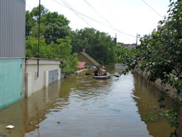 Continuous presence and successive aid operations in flooded Kherson Oblast